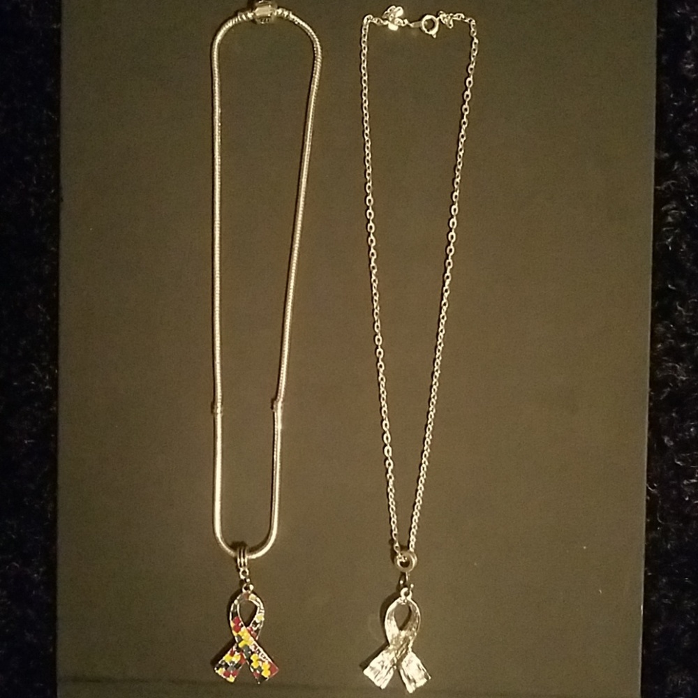 Autism Awareness Ribbon necklace